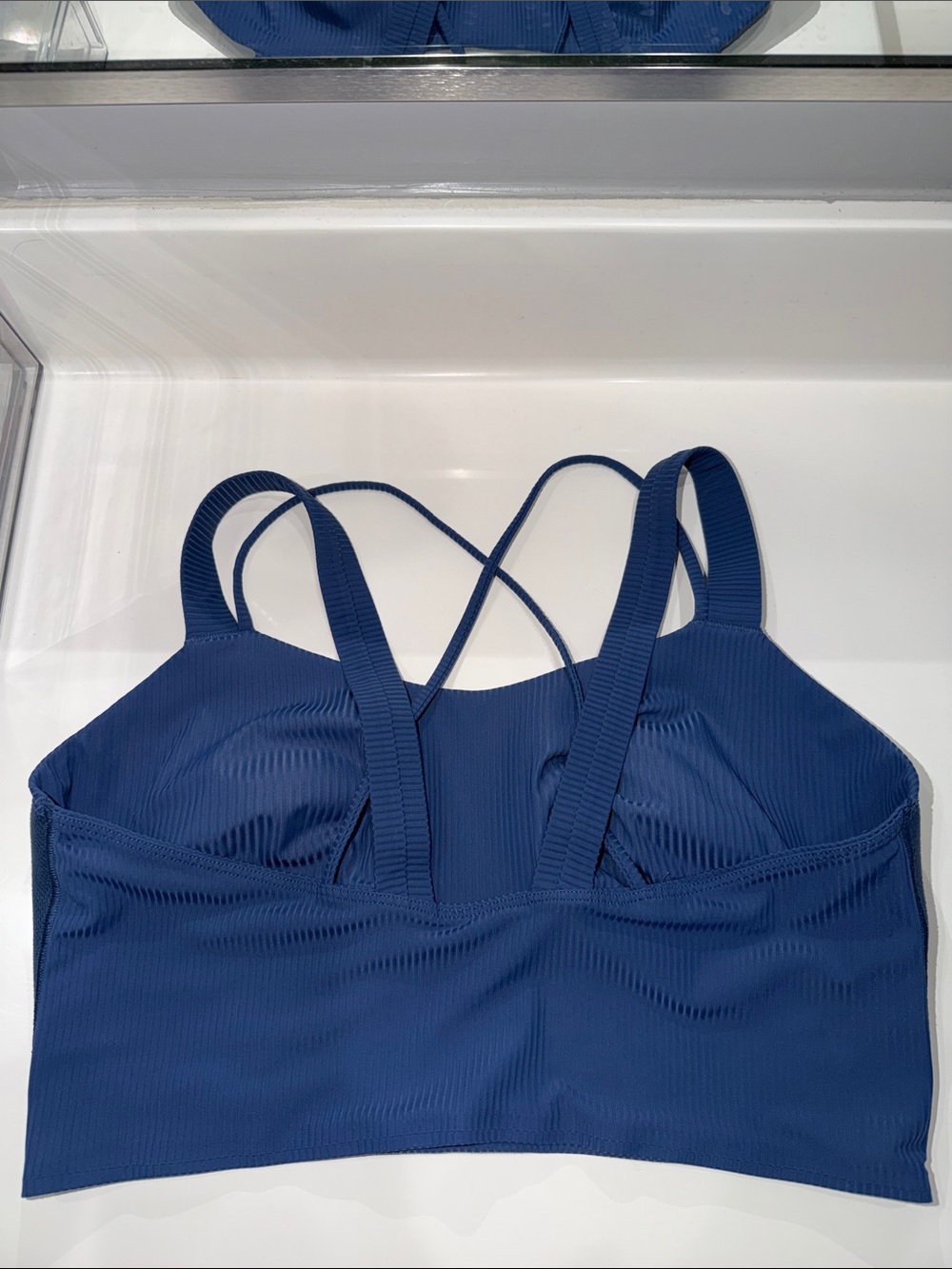lululemon Like a Cloud Longline ribbed bra light support d/dd 12 -periwinkle - Picture 3 of 6